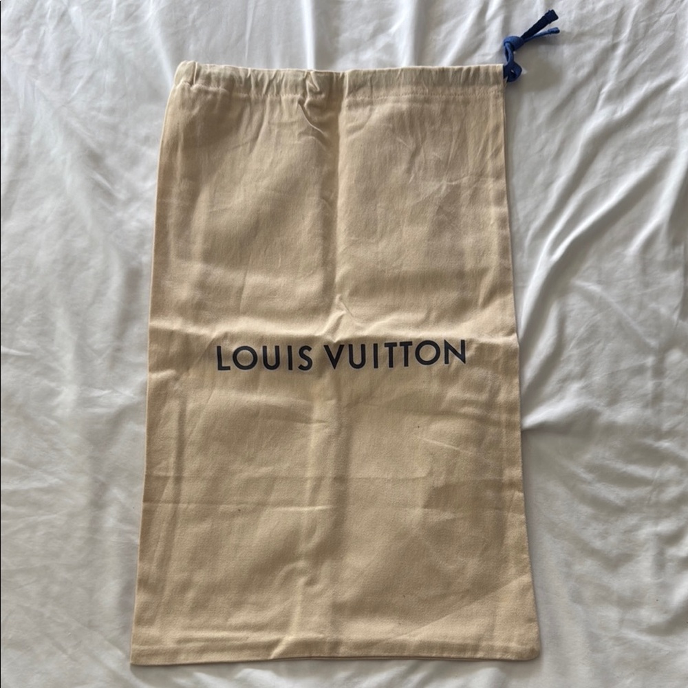 Louis Vuitton Tan Dust Bag with Blue Drawstring